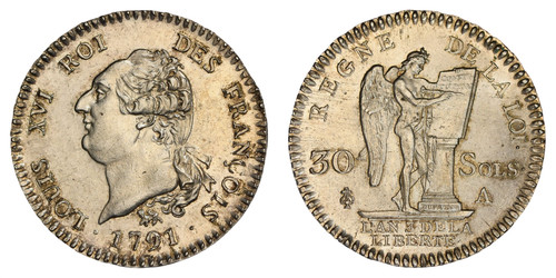 Louis xvi sols 1791 paris - 1791,