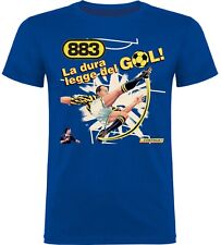 T-Shirt La Dura Legge Del Gol 883, maglietta Blu Max Pezzali 100% Cotone