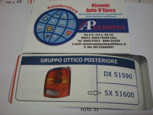 51600 fanale posteriore - 51600, sx