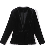 Donna Velluto Giacca Blazer