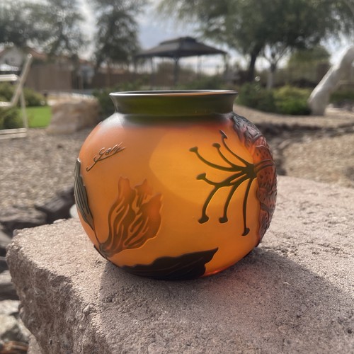Vaso fiori vetro - , cammeo