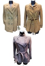 Soprabito Spolverino Donna Vera Pelle Scamosciato Nappa Hi Q Anni '70 Tg 42 - 44