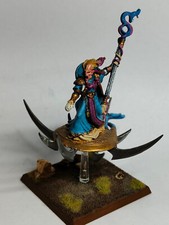 Warhammer Warriors of Chaos Tzeentch sorcerer on disc limited edition OOP metal