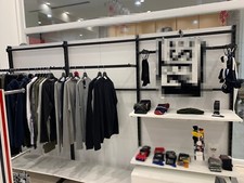 Espositore appenderia negozio 2 blocchi con piantoni acciaio