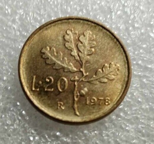 Moneta lire ramo quercia - ramo, di