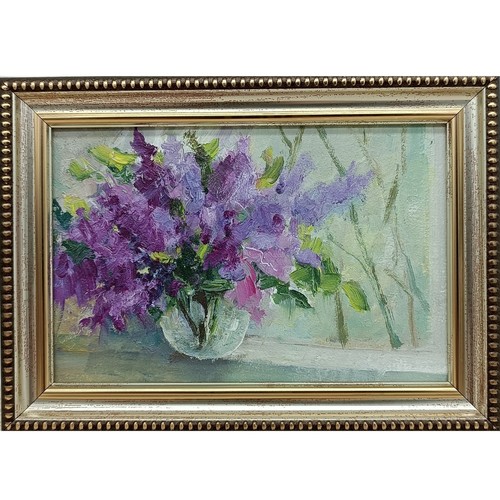 Dipinto olio originale lilla