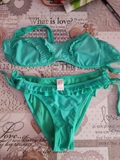 lotto 2076 costume mare piscina donna bikini verde tg.40