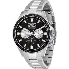 Orologio Sector 230 r3273661050 Watch Acciaio cronografo nero Uomo 43mm