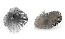 SCOVOLO SPAZZOLA CANNA FUMARIA PULIZIA CAMINO ACCIAIO QUADRATO TONDO ATTACCO M12