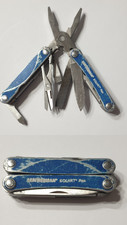 ? Portachiavi multiutensile usato Leatherman Squirt PS4 blu raro ritirato da collezione