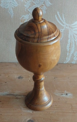 Vaso legno tornito ulivo - legno, di