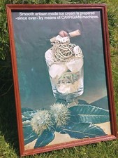 3-D Ice Cream Carpigiani Gelato Shop 1960s Advertising Sign Not Enamel Film Prop