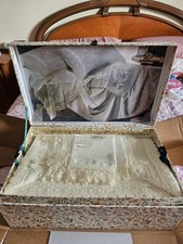 Completo Letto In Seta E Macramè Lavorazione Artigianale