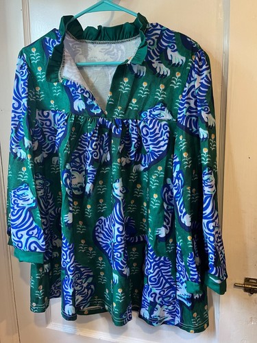 Blusa blu fantasia tigre