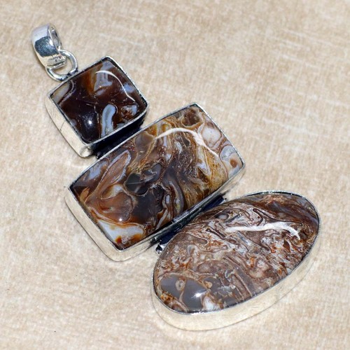 Ciondolo rock fossil argento - ciondolo,