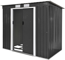 ® Casetta Da Giardino in Lamiera, Box Con Tetto Inclinato, Box Da Giardino per E