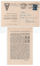 TRIESTE AMG FTT 20/4/1949 BELLA CARTOLINA INVITO MOSTRA D'ARTE GIUSEPPE COLONNA