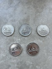LOTTO DI 5 MONETE DA 500 LIRE CARAVELLE ARGENTO 1959 CIRCOLATE