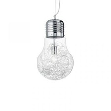 Lampadario in vetro cromata