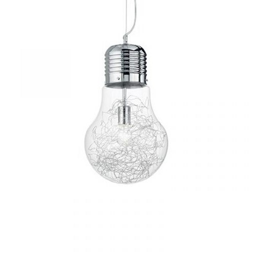 Lampadario vetro cromata - lampadario,