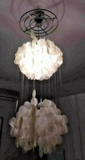 VERNER PANTON STYLE   CHANDELIER WHITE MOTHER OF PEARL. MADREPERLA BIANCA