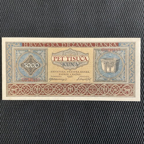 Croatie 5000 kuna 09 1943 - croatie:, 01/09/1943