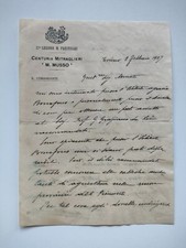1927 - M.V.S.N. - LETTERA 37a LEGIONE - CENTURIA MITRAGLIERI "M.MUSSO"
