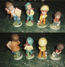Set 4 statuine bambini ceramica marca N CORONATA (forse o simil CAPODIMONTE ?)