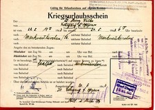 Antico biglietto vacanze di guerra Wehrmacht 1943