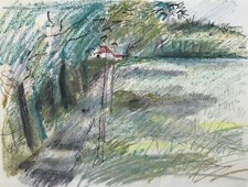 Disegno paesaggio estate weg - paesaggio, d'estate