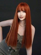 Parrucca Rossa Lunga, Parrucca Rossa Lunga Liscia, Parrucca Rossa Lunga Mogano 