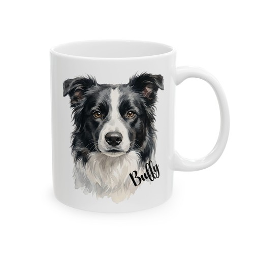 Tazza cane acquerello border
