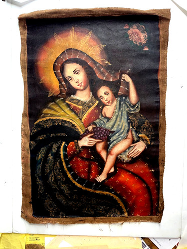 Dipinto olio madonna con - dipinto,