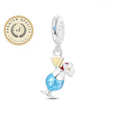 Blue Cocktail Glass Charm For