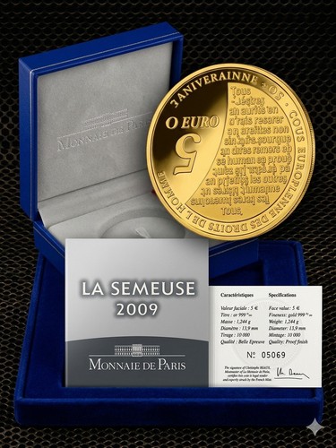 Moneda oro francia 2009 - moneda,