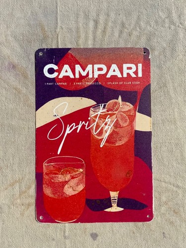 Insegna metallo campari - in, metallo,