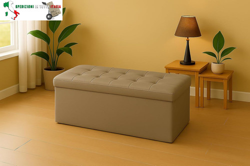 Pouf panca imbottita con - imbottita, vano
