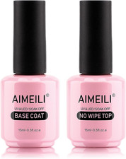Base Coat E No Wipe Top Coat Gel Unghie Kit Smalto Semipermanente per Unghie in 