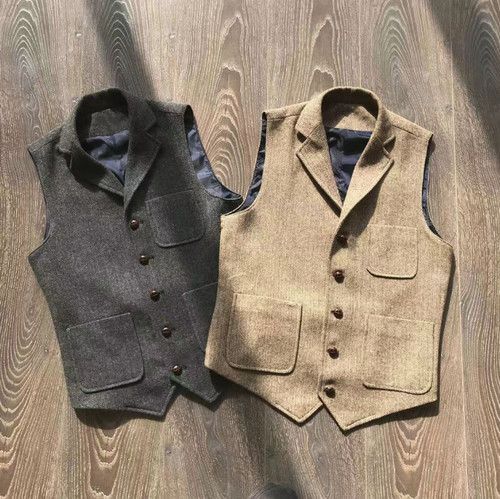 Tuta uomo vintage tweed gilet