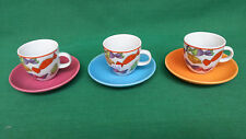 SET 3 TAZZE TAZZINE DA CAFFE' BC DESIGN CARAMELLE IN PORCELLANA. N° 65G.