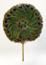 Elegante Ventaglio con Piume di Pavone - Nuovo, mai usato! Carnevale Costume