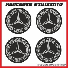 Adesivi tipo Mercedes stilizzato per cerchi -ruote-coprimozzo