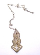 VECCHIA COLLANA FILIGRANA ARGENTO  CON PENDENTE VINTAGE 