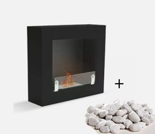 Biocamino mod Livio 70 cm Bio camino bioetanolo da pavimento + kit pietre decora