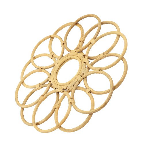 Specchio rattan rotondo retrò - rattan,