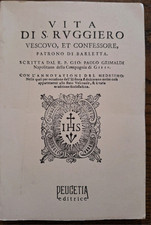GRIMALDI G. Paolo. Vita di S. Ruggiero Vescovo, Patrono di Barletta.  1993