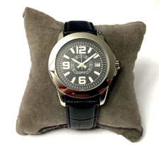Esprit orologio da polso BLACK ORBIT, acciaio inossidabile, cinturino in pelle, 3 bar, ES102372002, raro!