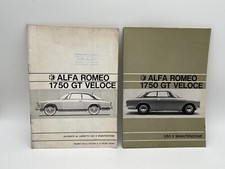 ORIGINALE!   RARO LIBRETTO + ALLEG. USO E MANUTENZIONE ALFA ROMEO 1750 GT VELOCE