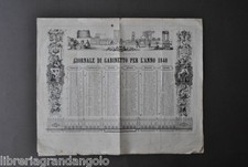 Calendari Giornale Gabinetto Strade Ferrate Treni Battelli Macchina Carta 1840