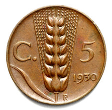 Italia 5 Centesimi 1930 Spiga